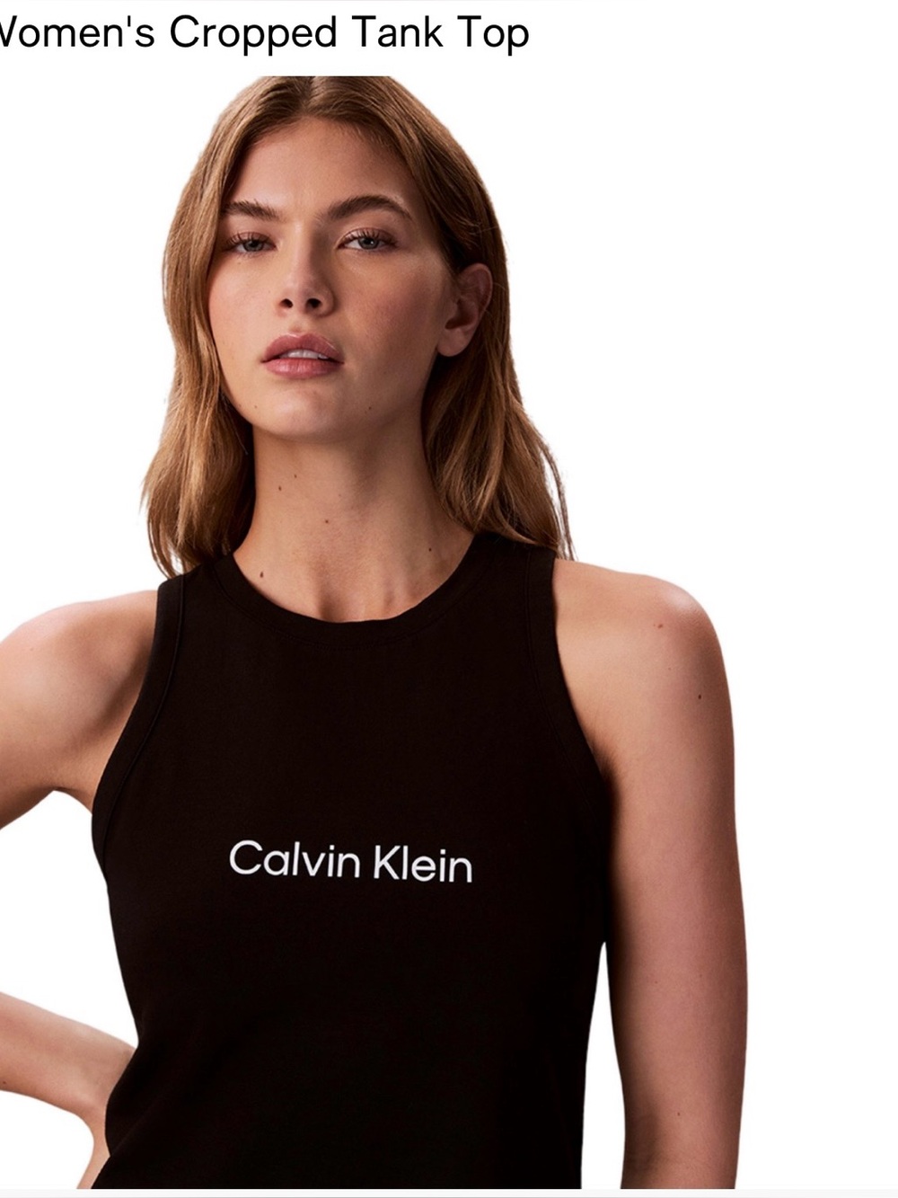 Calvin Klein Black Logo Cropped Tank